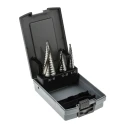 RS PRO 3-Piece Step Drill Bit Set for Metal 4 mm Min to 30 mm Max HSS 232-614