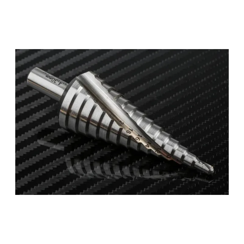 RS PRO 3-Piece Step Drill Bit Set for Metal 4 mm Min to 30 mm Max HSS 232-614