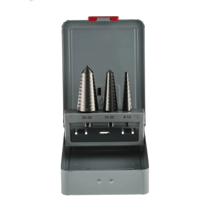 RS PRO 3-Piece HSS Step Drill Bit Set for Metal, 4 mm to 30 mm, High-Speed Steel, UK Origin 232-608