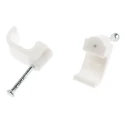 RS PRO White Polyethylene Rectangular Cable Clip Nail 10mm x 11.6mm x 9.7mm 233-556