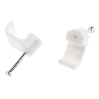 RS PRO White Polyethylene Rectangular Cable Clip Nail 10mm x 11.6mm x 9.7mm 233-556