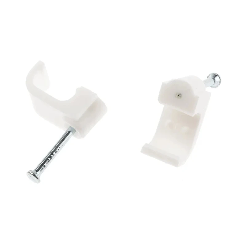 RS PRO White Polyethylene Rectangular Cable Clip Nail 10mm x 11.6mm x 9.7mm 233-556