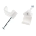 RS PRO White Polyethylene Rectangular Cable Clip Nail 9.3mm x 8mm x 8mm 233-562