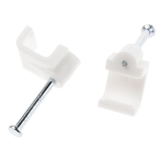 RS PRO White Polyethylene Rectangular Cable Clip Nail 9.3mm x 8mm x 8mm 233-562