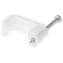 RS PRO White Polyethylene Rectangular Cable Clip Nail 9.4mm x 13.5mm x 11.6mm 233-590
