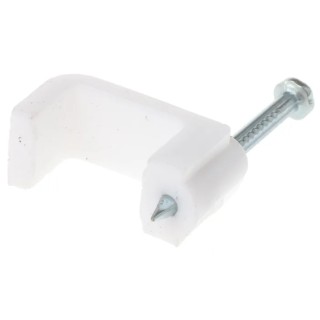 RS PRO White Polyethylene Rectangular Cable Clip Nail 9.4mm x 13.5mm x 11.6mm 233-590