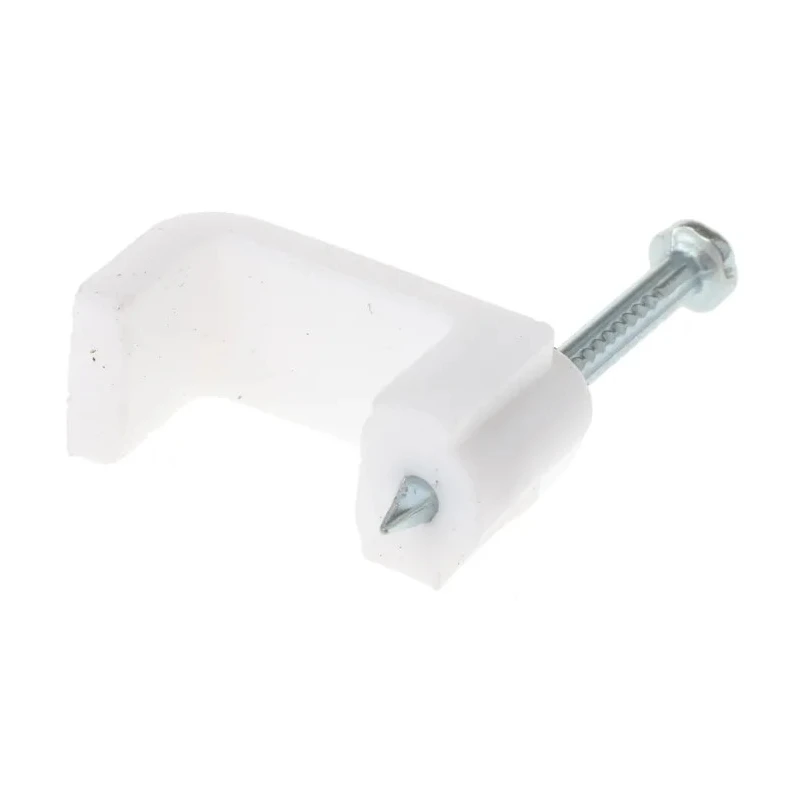 RS PRO White Polyethylene Rectangular Cable Clip Nail 9.4mm x 13.5mm x 11.6mm 233-590