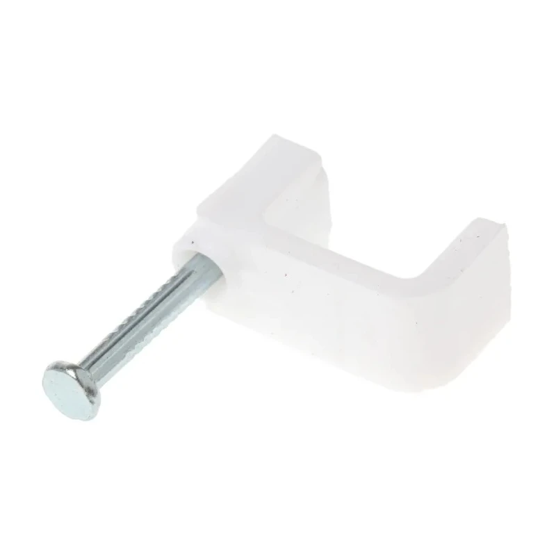RS PRO White Polyethylene Rectangular Cable Clip Nail 9.4mm x 13.5mm x 11.6mm 233-590