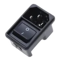 Schurter C14 Straight Snap-in IEC Connector 250V 10A Female Quick Connect 4302.2002
