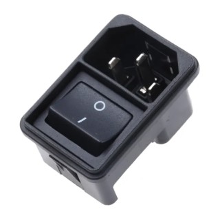 Schurter C14 Straight Snap-in IEC Connector 250V 10A Female Quick Connect 4302.2002