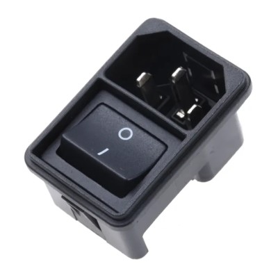 Schurter C14 Straight Snap-in IEC Connector 250V 10A Female Quick Connect 4302.2002