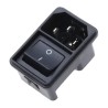 Schurter C14 Straight Snap-in IEC Connector 250V 10A Female Quick Connect 4302.2002