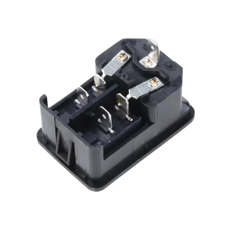Schurter C14 Straight Snap-in IEC Connector 250V 10A Female Quick Connect 4302.2002