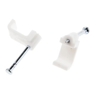 RS PRO White Polyethylene Rectangular Cable Clip Nail 17 mm x 7.9 mm x 7.6 mm 233-607