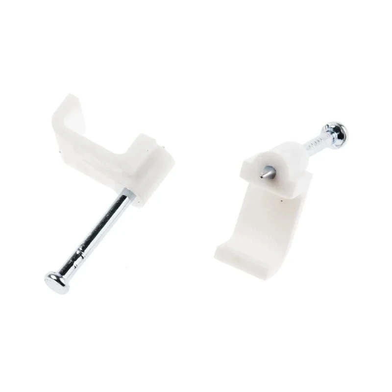 RS PRO White Polyethylene Rectangular Cable Clip Nail 17 mm x 7.9 mm x 7.6 mm 233-607