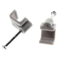 RS PRO Grey Polyethylene Rectangular Cable Clip Nail 9.3mm x 8mm x 8mm 233-613