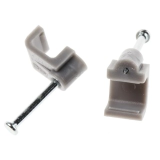 RS PRO Grey Polyethylene Rectangular Cable Clip Nail 9.3mm x 8mm x 8mm 233-613
