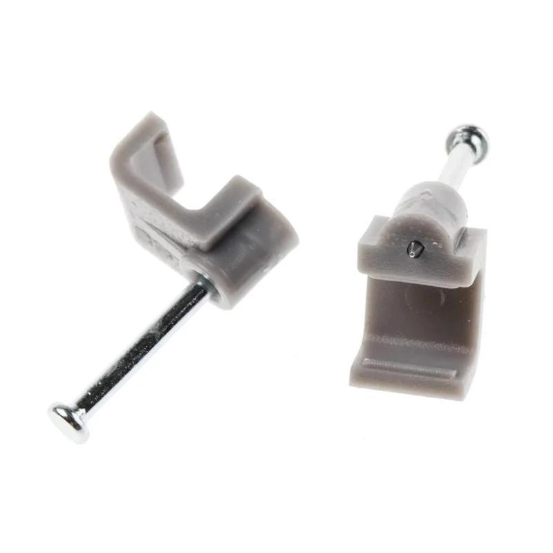 RS PRO Grey Polyethylene Rectangular Cable Clip Nail 9.3mm x 8mm x 8mm 233-613