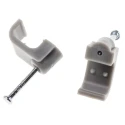 RS PRO Grey Polyethylene Rectangular Cable Clip Nail 10 mm x 11.6 mm x 9.7 mm 233-641
