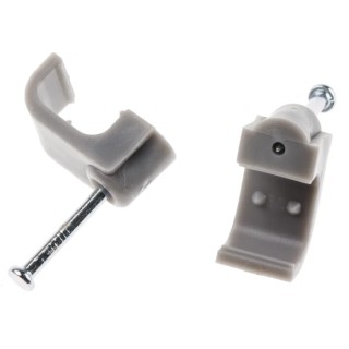 RS PRO Grey Polyethylene Rectangular Cable Clip Nail 10 mm x 11.6 mm x 9.7 mm 233-641