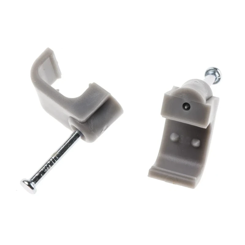 RS PRO Grey Polyethylene Rectangular Cable Clip Nail 10 mm x 11.6 mm x 9.7 mm 233-641