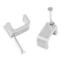 RS PRO Grey Polyethylene Rectangular Cable Clip 6 mm Max Bundle Diameter Nail Fixing 9.4mm x 13.5mm x 11.6mm 233-657