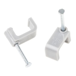 RS PRO Grey Polyethylene Rectangular Cable Clip 6 mm Max Bundle Diameter Nail Fixing 9.4mm x 13.5mm x 11.6mm 233-657