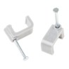 RS PRO Grey Polyethylene Rectangular Cable Clip 6 mm Max Bundle Diameter Nail Fixing 9.4mm x 13.5mm x 11.6mm 233-657