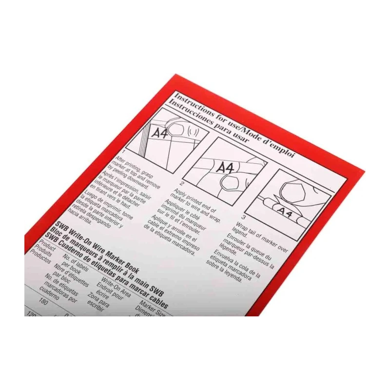 3M Cable Marker Book, Adhesive, White Vinyl, 2.43m Length, Heat Resistant, SWB-03