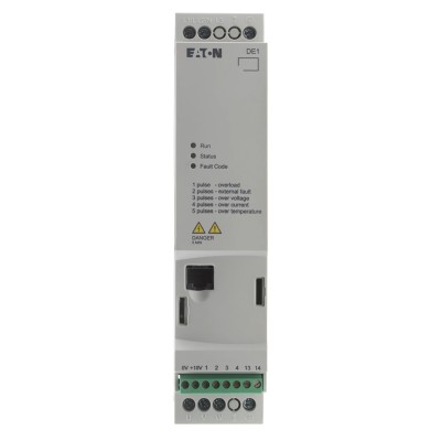 Eaton Variable Speed Starter 250 W 230V AC 1 Phase DIN Rail Mount IP20 DE11 Series DE11-121D4NN-N20N