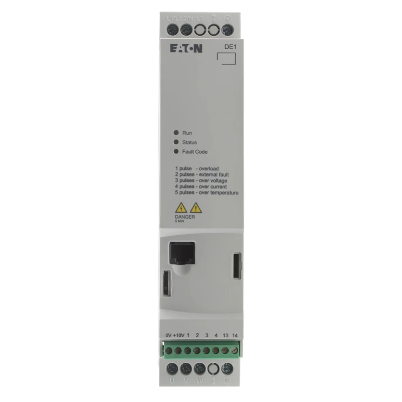 Eaton Variable Speed Starter 250 W 230V AC 1 Phase DIN Rail Mount IP20 DE11 Series DE11-121D4NN-N20N