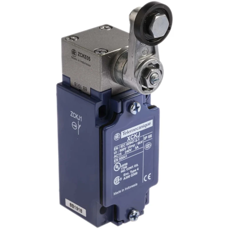 Telemecanique Sensors OsiSense XC Series Roller Lever Limit Switch, 1 NO/1 NC Contact, IP66 Zinc Alloy Housing, 240V AC, 3A 