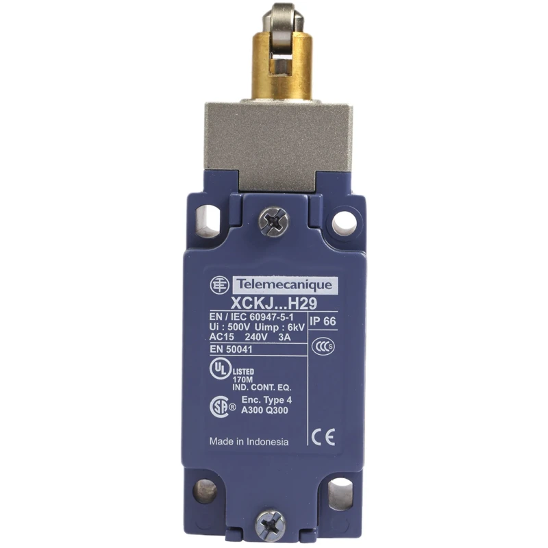 Telemecanique Sensors XCKJ Series Roller Plunger Limit Switch, 1 NO/1 NC, IP66, Zamak Housing, 240V AC, 3A 