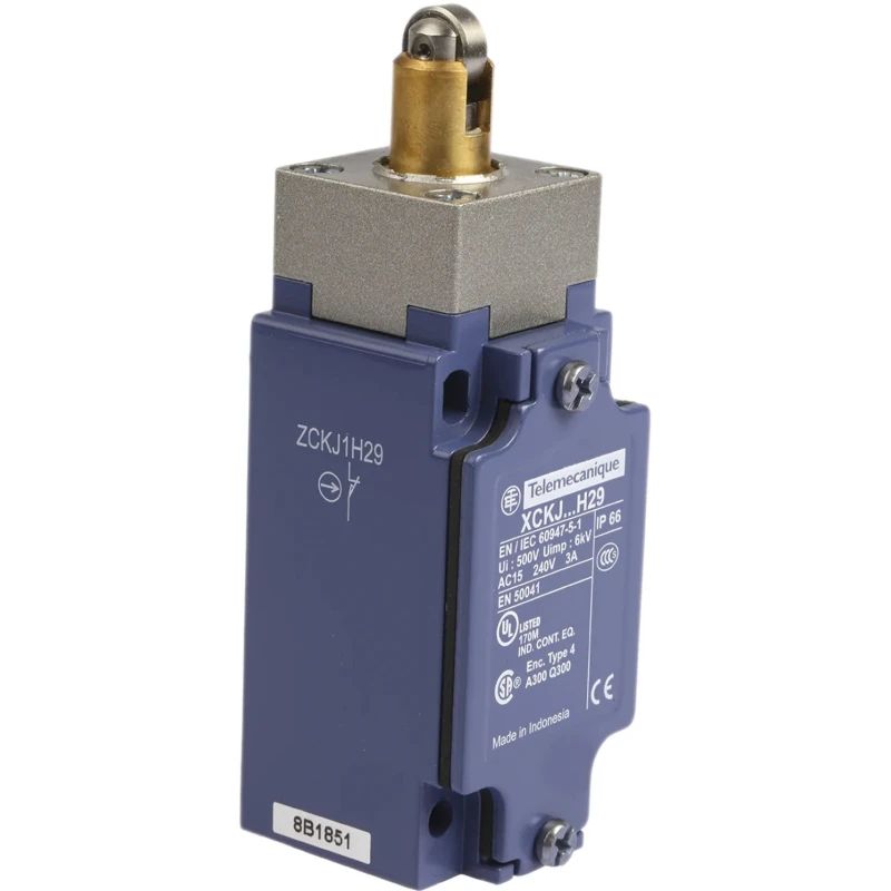 Telemecanique Sensors XCKJ Series Roller Plunger Limit Switch, 1 NO/1 NC, IP66, Zamak Housing, 240V AC, 3A 