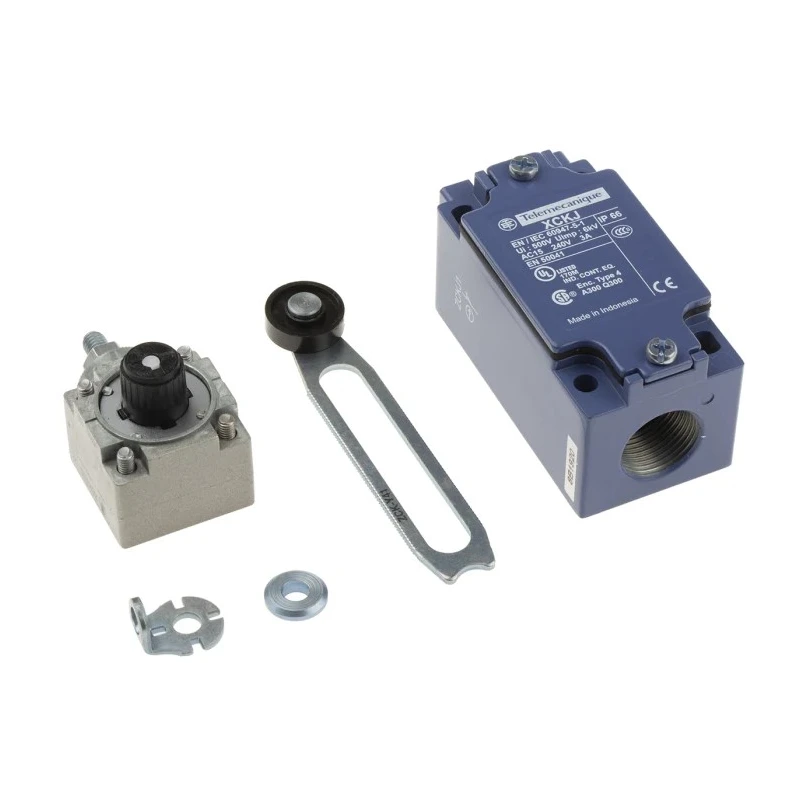 Telemecanique Sensors OsiSense XC Series Roller Lever Limit Switch 1 NO/1 NC IP66 Zinc Alloy Housing 240V AC 3A 