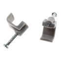 RS PRO Grey Polyethylene Rectangular Cable Clip Nail 9.8mm x 10mm x 10mm 233-635