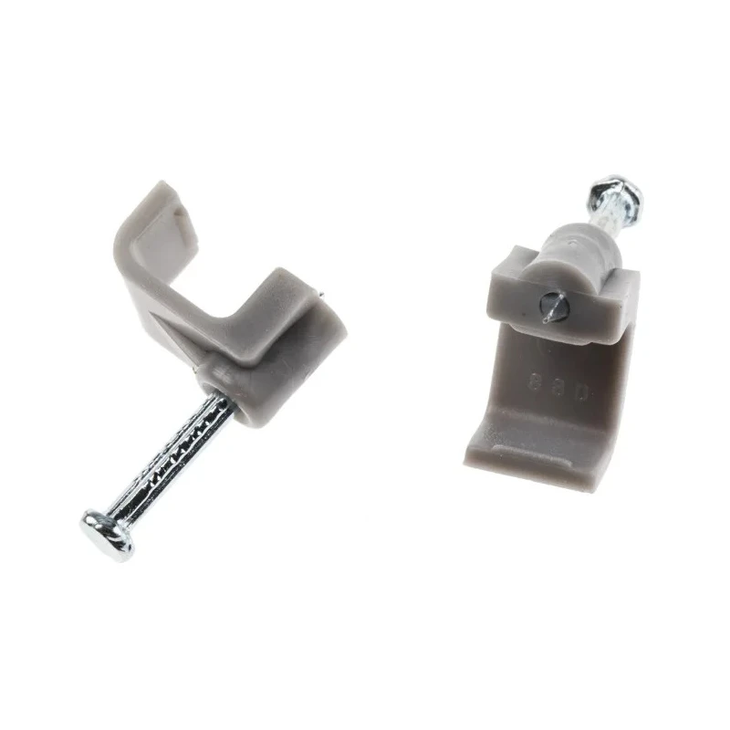 RS PRO Grey Polyethylene Rectangular Cable Clip Nail 9.8mm x 10mm x 10mm 233-635
