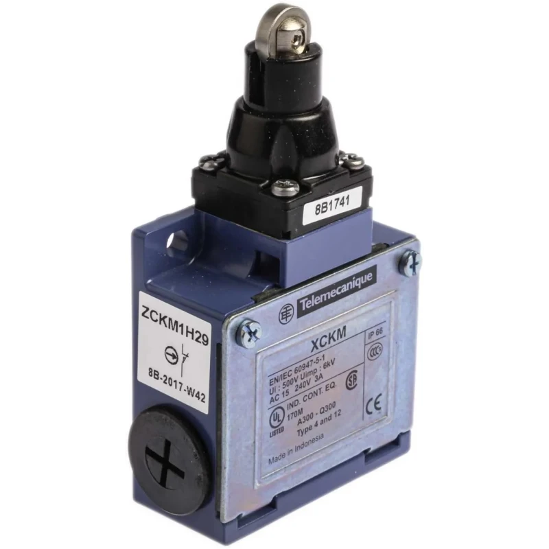 Telemecanique Sensors OsiSense XC Series Roller Plunger Limit Switch, 1 NO/1 NC, IP66, Zamak Housing, 240V AC, 3A 