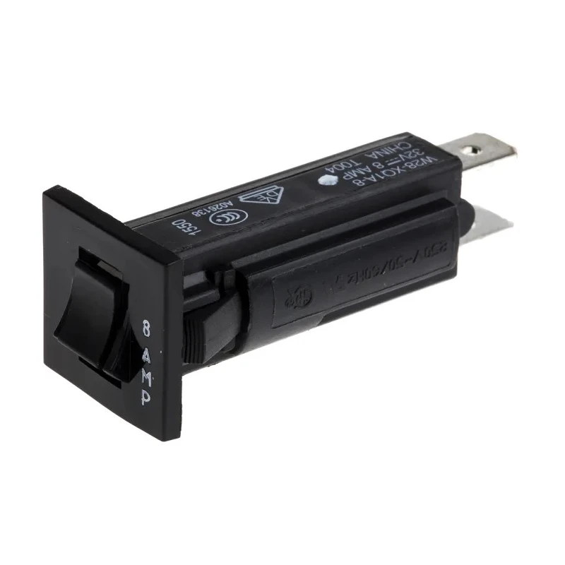 TE Connectivity 0.25 to 20 A Thermal Circuit Breaker 8A Current Rating 1-Pole Panel Mount W28-XQ1A-8