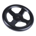 RS PRO Black Steel Spoked Hand Wheel 200 mm Diameter Mounting Hole 14 mm Depth 24 mm 237-328