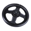 RS PRO Black Steel Spoked Hand Wheel 200 mm Diameter Mounting Hole 14 mm Depth 24 mm 237-328
