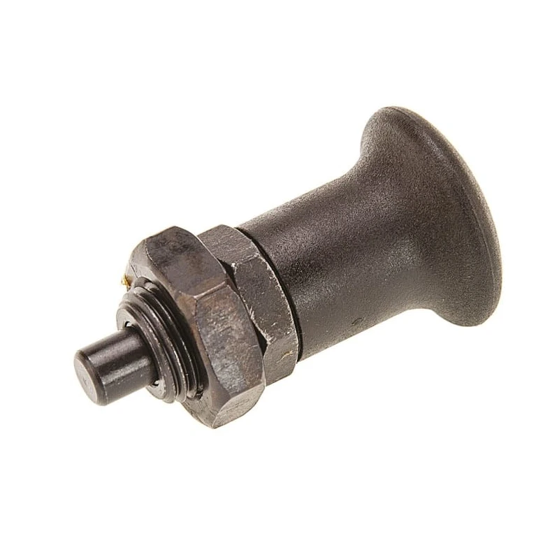 RS PRO M16 Thread Size Indexing Plunger, 54 mm Length, Burnished Steel with Hardened Steel Plunger 237-388