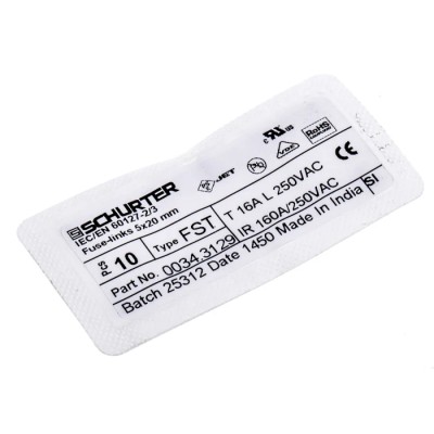 Schurter 16A Time Delay Glass Cartridge Fuse 5 x 20 mm 250V ac FST 5x20 Series 0034.3129
