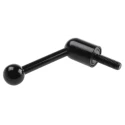 RS PRO Steel Tension Lever M8 Thread Size with 25mm Thread Length and 70mm Total Length Black Oxide Finish 237-586