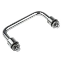RS PRO Chrome-Plated Steel Carrying Handle Silver Finish Nut Fixing Type M10 Thread 116mm Width 42mm Height 237-637