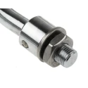 RS PRO Chrome-Plated Steel Carrying Handle Silver Finish Nut Fixing Type M10 Thread 116mm Width 42mm Height 237-637