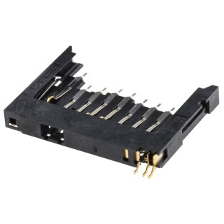 Yamaichi 9 Way Right Angle SD Memory Card Connector Solder Surface Mount FPS009-3202-BL
