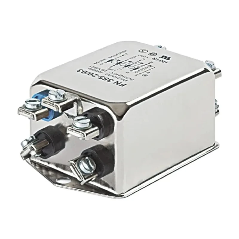 Schaffner Chassis Mount EMI Filter 3 Phase 3A 440V ac 400Hz Fast-On Terminals FN355