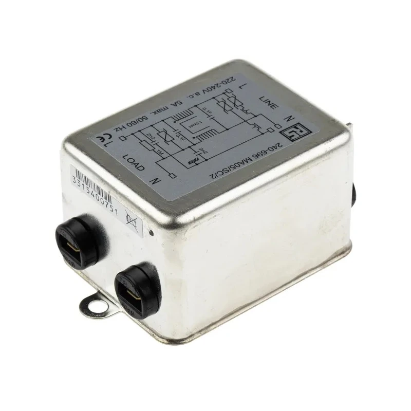 RS PRO Chassis Mount RFI Filter 5 A 240 V AC 50Hz/60Hz Fast-On Termination MA05/10 240-696