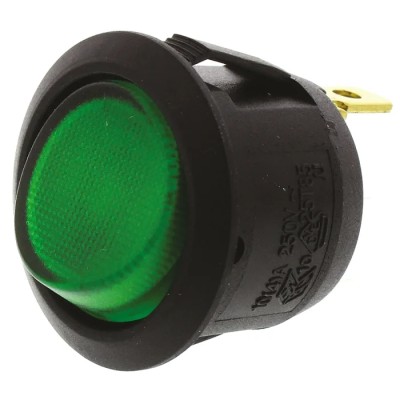 Arcolectric (Bulgin) Ltd Illuminated SPST On-Off Rocker Switch Panel 20.2mm Cutout 10A IP66 R13112BNAB